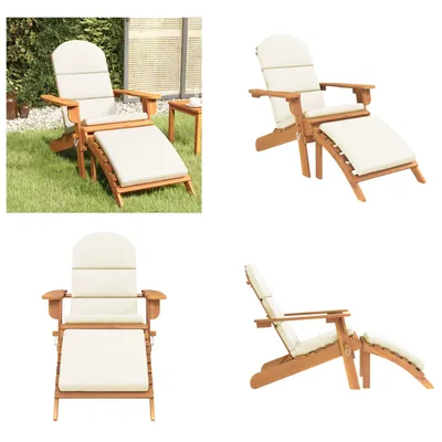 Zdjęcie produktu dla vidaXL Fotel ogrodowy Adirondack z podnóżkiem z litego drewna akacjowego - Fotel ogrodowy - Krzesła ogrodowe - Meble ogrodowe - Fotele wypoczynkowe