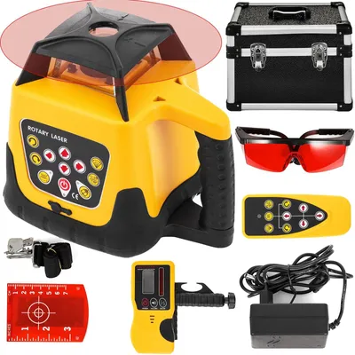 Immagine prodotto di Livella laser rotante – Autolivellante – Portata di 500 metri – Funzionamento orizzontale e verticale – Raggio verde