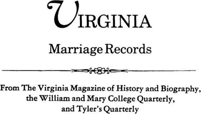 Produktbild von Virginia Marriage Records