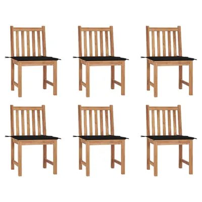 Produktbild von Gartenstühle 6 Stk. mit Kissen Massivholz Teak