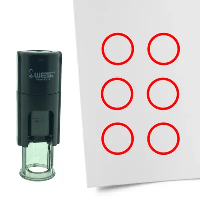Produktbild von CombiCraft Selbstfärbender Stempel 'Kreis' in der Farbe Rot, Ø10mm