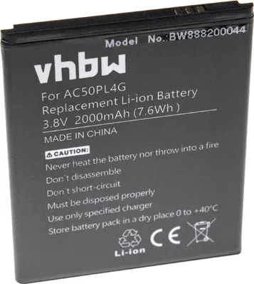 Produktbild von vhbw Akku Ersatz für Archos AC50PL4G für Handy Smartphone Telefon (2000 mAh, 3,8 V, Li-Ion)