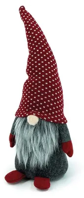 Produktbild von Bambelaa! Wichtel mit Bart Deko Figur Weihnachten Dekoration Weihnachtsdeko Rote Mütze Stehend Innen Filz Baumwolle 25 cm
