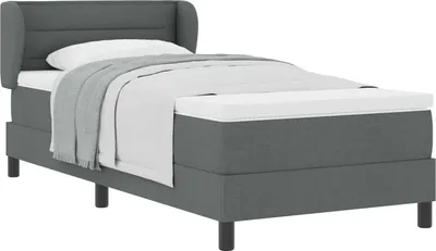 Produktbild von vidaXL Boxspringbett mit Matratze Dunkelgrau 80 x 200 cm Stoff