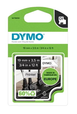 Image de Dymo S0718050 DYMO D1-Nylonband 19mmx3,5m schwarz auf weiß