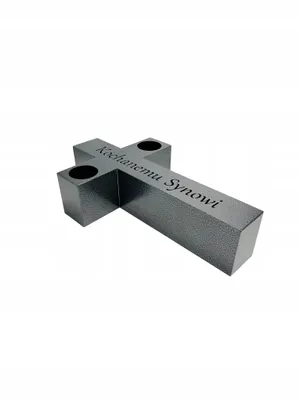 Zdjęcie produktu dla Znicz Na Grób Znicze Dla Żony Kochanemu Synowi Marmur Elegancki Symbol Stalowy Grawerowany 50 cm Długości Marmurowy Dekoracja na grób KRZYŻ