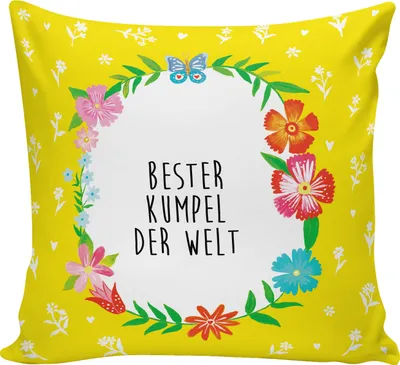 Produktbild von Mr. & Mrs. Panda Dekokissen 40x40 Kumpel - Weiß - Geschenk, Sofakissen, Kollege, Deko Kissen, Bro, bedruckt, Sofa, Kumpane