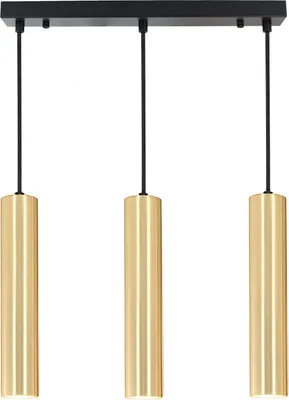 Immagine prodotto di Lampada a sospensione lineare tripla - Design minimalista con tubi da 30 cm - Attacco GU10 - Oro
