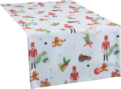 Produktbild von Erwin Müller Tischläufer Nussknacker" weiß-rot 50x150 cm"