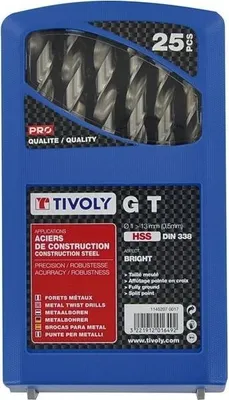 Obrázek produktu pro Sada šroubováků z plastu – 25 vrtáků HSS, průměr 1 až 13 mm, vždy 1–2 kusy