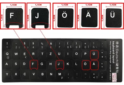 Produktbild von Tastaturaufkleber Deutsche Deutsch German Laptop Tastatur Aufkleber Notebook