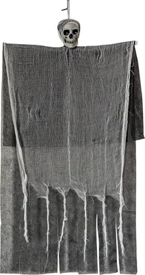 Produktbild von Halloween Hängender Geist, realistisch, einfache Installation, gruseliges Hängeskelett, Sensenmann, Spukhaus-Dekoration