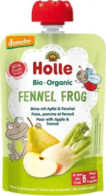 Produktbild von Holle Fennel Frog Birne mit Apfel & Fenchel - - 100g x 12 - 12er Pack VPE