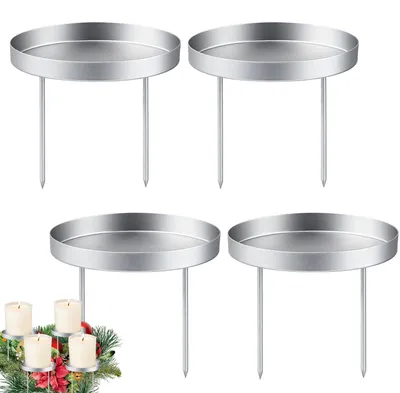 Kerzenhalter Adventskranz, 10 cm, Gold 4 St., Silber 6 St.