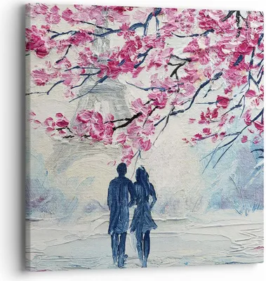 Produktbild von Bild auf Leinwand - Leinwandbild - Einteilig - Paar Paris Baum - 40x40cm - Wand Bild - Wanddeko - Wandbilder - Leinwanddruck - Bilder - Wanddekoration - Leinwand bilder - Wandbild - AC40x40-4211