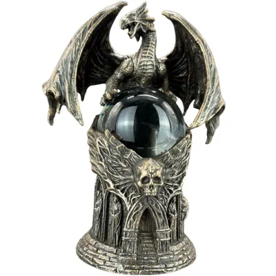 Produktbild von Kristallkugel Drache WU78003A1 Drachen Wächter mit Kugel Gothic Drachen Figur Kristallkugelhalter Fantasy Deko