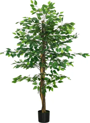 Produktbild von Echte Kunstpflanze Ficusbaum 150 cm Grün mit Topf naturgetreu