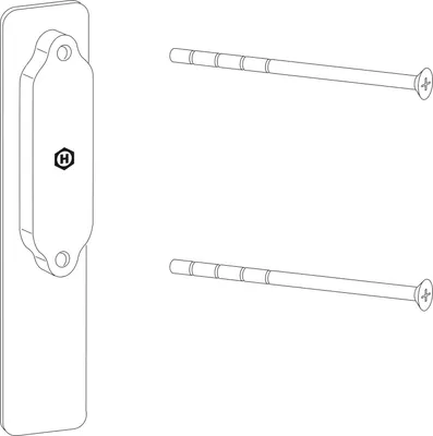 Produktbild von HAUTAU ATRIUM HS Griffmuschel außen mit Schrauben M5x100 mm, Aluminium silber
