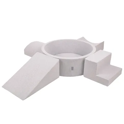 Produktbild von KiddyMoon Spielplatz Aus Schaumstoff Mit 200 Bälle ∅7cm Hindernisläufen Version 5 Rund Bällebad Mit Bunten Bällen Für Babys Und Kinder