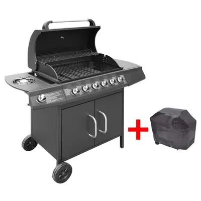 Image de Barbecue à gaz 6 + 1 zone de cuisson Noir