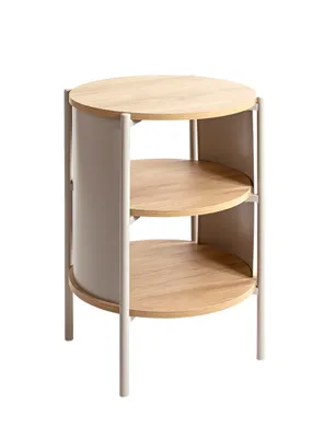 Produktbild von HAKU Beistelltisch Eiche natur, Kaschmirgrau - Metall, MDF, B/H/T: 44x60x44 cm