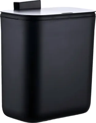 Produktbild von Relaxdays Küchenmülleimer, 9 L, hängender Komposteimer, für Biomüll & Restmüll, Türmüllbehälter, Kunststoff, schwarz