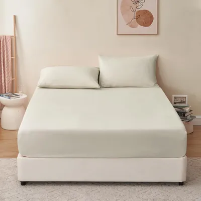 Produktbild von Spannbetttuch Mikrofaser Beige 90x200 cm Steghöhe 40 cm