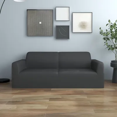Immagine prodotto di The Living Store Copridivano stretch 2 posti in jersey di poliestere antracite