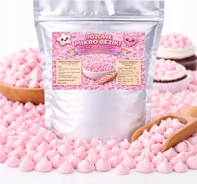 Image de Micro meringues roses - Mini meringues pour gâteaux, desserts, cupcakes, décoration 50 g