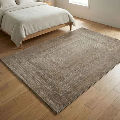 Produktbild von Teppich Wohnzimmer Schlafzimmer Modern Hoch&Tief Bordüre Qualitativ 3D effekt