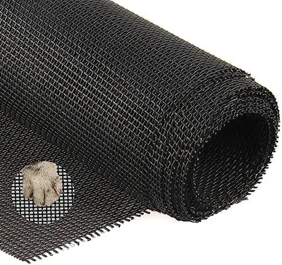 Produktbild von Yotache Katzenschutzgitter 252×122 cm, Petscreen, katzengitter Fenster ohne Bohren, PVC-beschichtetes Polyester Katzengitter, Schwarz