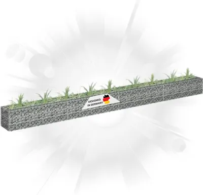 Produktbild von DELUKE® Gabionen Hochbeet ROON aus Stahl | 360x30x30cm | Steinkorb Gabionengitter Ziergabione Steingabione Drahtkorb befüllbar