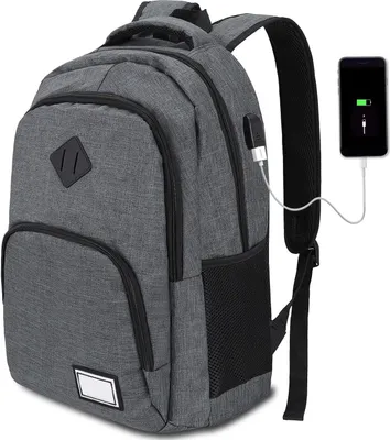 Produktbild von Rucksäcke Laptoprucksack Businesstaschen Wasserbeständig Laptoptasche, mit USB-Lade-Anschluss und Laptopfach, für Herren Damen Jungen, Reisetasch,Grau
