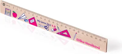 Obrázek produktu pro Metrie | Didakt-M07, Dřevěné pravítko s potiskem | Žáci 1.B | 25 cm