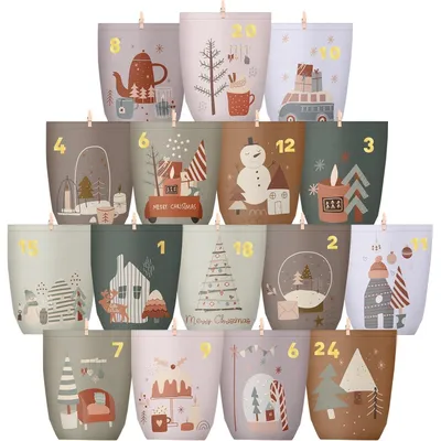 Immagine prodotto di Calendario dell'Avvento da riempire: 24 sacchetti di carta con graffette di legno