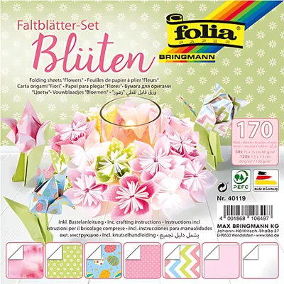 Produktbild von folia Faltblätter-Set BLÜTEN 170 Blatt