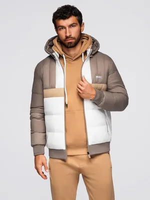Obrázek produktu pro Ombre Clothing Pánská zimní bunda Transcex bílo-béžová XL