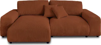 Produktbild von Lisa Design Garance, Ecksofa beidseitig montierbar - 4-Sitzer, aus Cord , Terrakotta