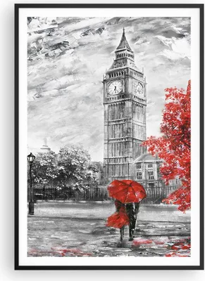 Produktbild von Gerahmtes Poster - Schwarzer Rahmen - London Bus - 70x100 cm - Wand Bild - Wanddeko - Wandbilder - Kunstposter - Wandposter - Bilderrahmen - Bilder - Kunstdruck - Wandbild - P2BPA70x100-3866