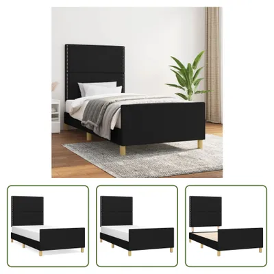 Obrázek produktu pro The Living Store Rám postele s čelem černý 90x200 cm látka