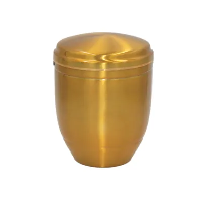 Produktbild von Aluminiumurne für Erwachsene 4 L – leichte Bestattungsurne für Asche, 24 cm, mit Deckel – Gold