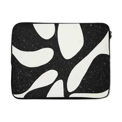 Produktbild von MuchoWow® Laptop Hülle 17 Zoll Laptoptasche Pflanze - Schwarz - Minimalismus - Zipper - Schutzabdeckung