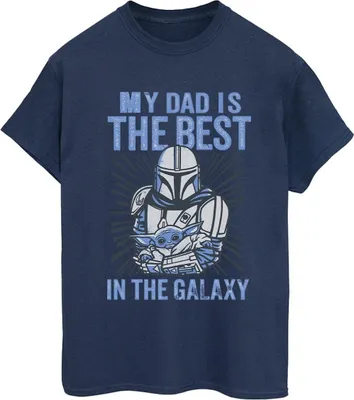 Obrázok produktu pre Star Wars - Dámske tričko "Mandalorian Best Dad" BI46004 (S) (námornícka modrá)