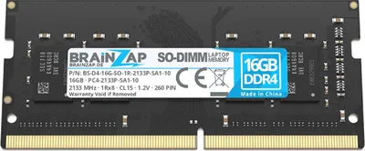Obrázok produktu pre BRAINZAP 16 GB DDR4 2133 MHz PC4-2133P-SA1-10 SO-DIMM, CL15, 1Rx8, 1,2 V, nebufferovaná, bez ECC, RAM pamäť pre notebook/laptop, pamäťový modul