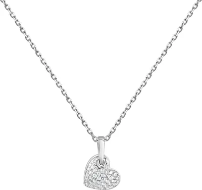 Produktbild von V Anhänger mit Kette 925/- Sterling Silber 42+3cm weiß Zirkonia weiß 471240178