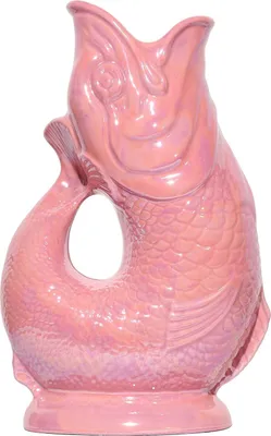Produktbild von Gluckigluck Wasserkaraffe mit Gluckergeräusch, handgefertigt, ikonisches Design, Farbe:Rosa schimmernd, Fassungsvermögen:1,2 L