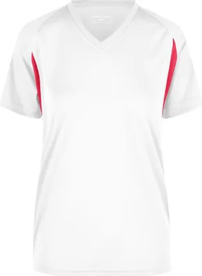 Produktbild von Ladies' Running-T Funktionelles Laufshirt white/red, Gr. XXL