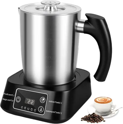 Produktbild von Elektrische Milchaufschäumer – Milchaufschäumer – Für die Zubereitung von Kaffee – 5-in-1-Funktionen – 500 ml – Schwarz