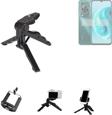 Produktbild von K-S-Trade Stativ Tisch-Ständer Dreibein Handy-Stativ Ständer kompatibel mit Huawei Enjoy 70 Pro Mini-Stativ Smartphone Tripod Handy-Stativ aus
