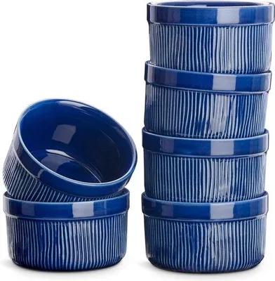 Produktbild von Famanu Souffléförmchen aus Keramik - dunkelblau, 6er Set